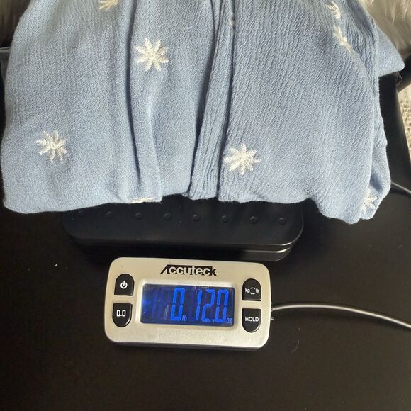 Ivy City Co Blue Floral Embroidered Crepe Maxi Dress Med Cottagecore Modest Boho - Picture 11 of 11